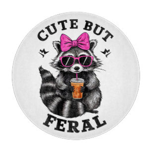 Tabla De Cortar Lindo Pero Feral Divertido Mapache Colorido Con Ga