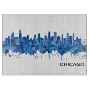 Tabla De Cortar Línea Azul del Esquí de Chicago Illinois