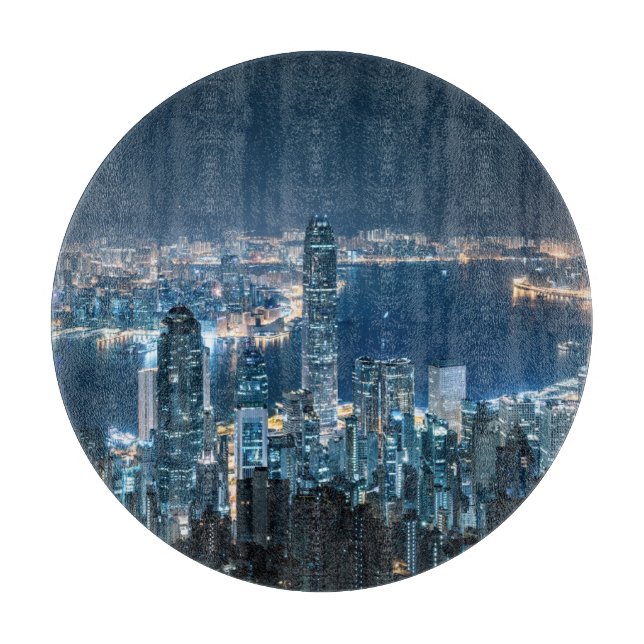 Tabla De Cortar Línea costera | Isla de Hong Kong, Asia (Anverso)