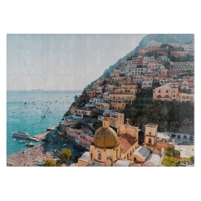 Tabla De Cortar Línea costera | Positano Italia, Aldea Cliffside (Anverso)