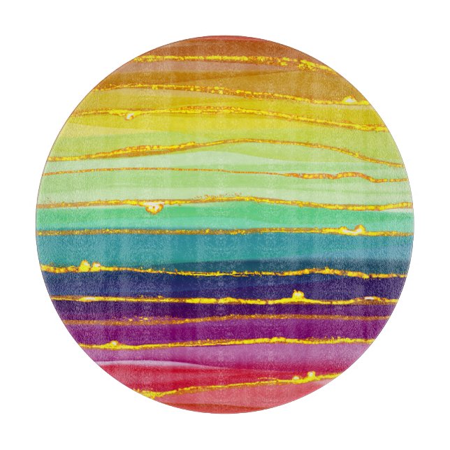 Tabla De Cortar Líneas del arcoiris: composición abstracta de lujo (Anverso)