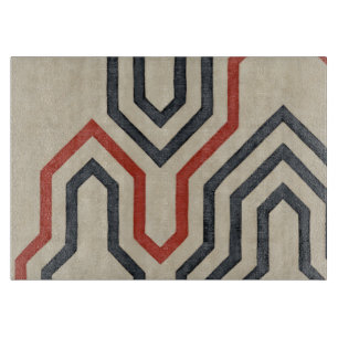 Tabla De Cortar Líneas gráficas anaranjadas y azules