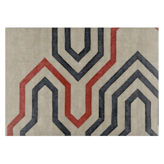 Tabla De Cortar Líneas gráficas azul y naranja (Anverso)