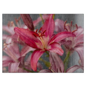 Tabla De Cortar Lirio Asiático Rosa, Fotografía Floral Elegante