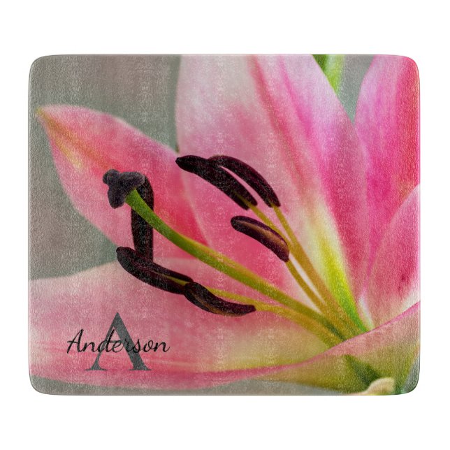 Tabla De Cortar Lirio rosa (Anverso)