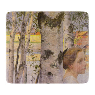 Tabla De Cortar Lisbeth en el Birch Grove (bella joven Chica)