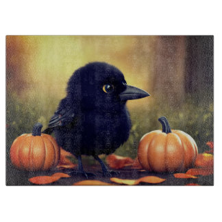 Tabla De Cortar Little crow and Pumpkins