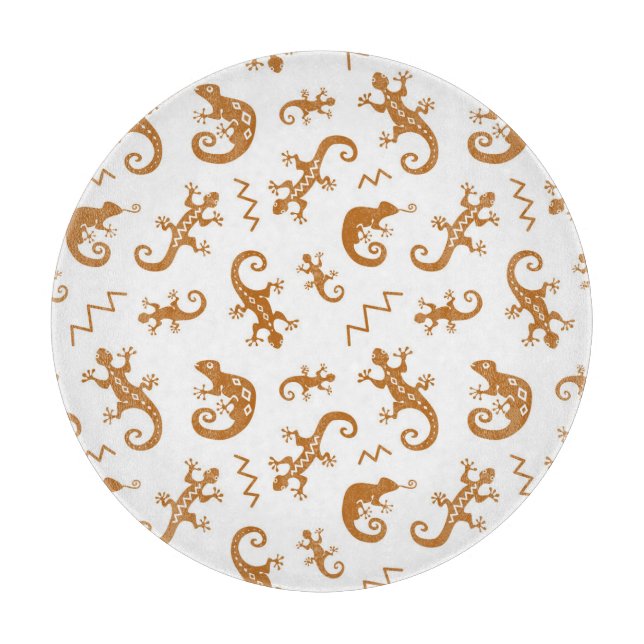 Tabla De Cortar Lizards Chameleons: Diseño de Patrones sin Marea. (Anverso)