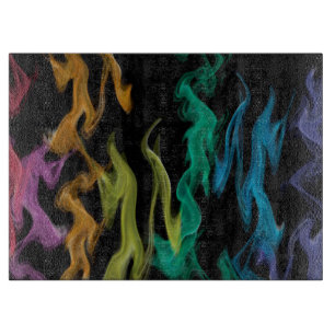 Tabla De Cortar Llamas arcoiris