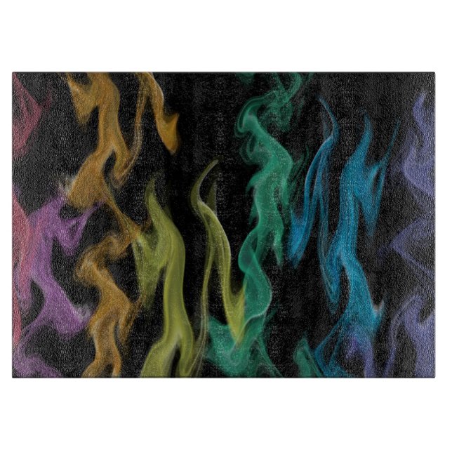 Tabla De Cortar Llamas arcoiris (Anverso)