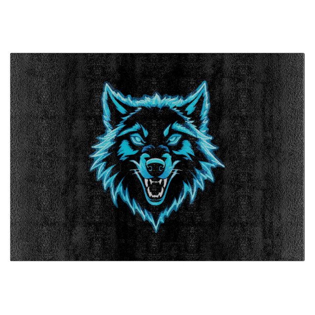 Tabla De Cortar Lobo de neón (Anverso)