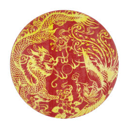 Tabla De Cortar Logo de Dragon phoenix Chinese boda
