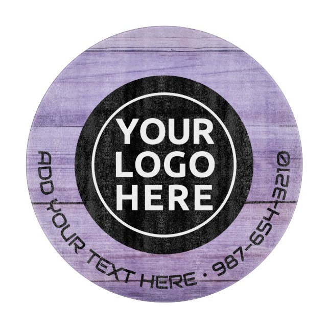 Tabla De Cortar LOGO Y TEXTO | Personalizado Business Glass Cuttin (Anverso)