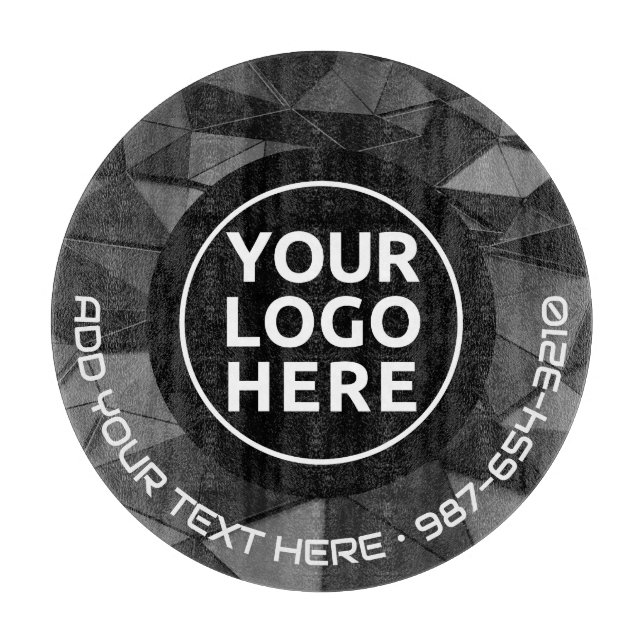 Tabla De Cortar LOGO Y TEXTO | Personalizado Business Glass Cuttin (Anverso)