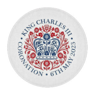 Tabla De Cortar Logotipo de coronación del Rey Carlos III Conmemor