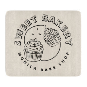 Tabla De Cortar Logotipo de panadería dulce vintage