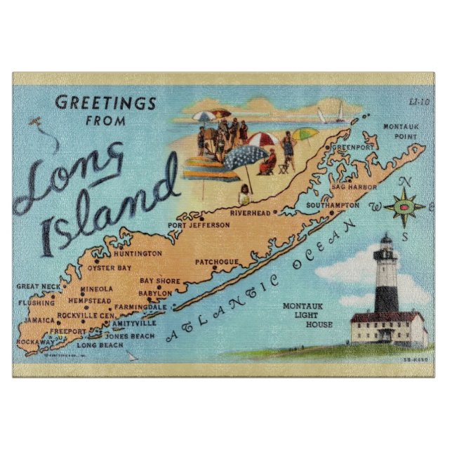 Tabla de cortar Long Island NY  15x11 (Anverso)
