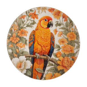 Tabla De Cortar Loro del Sol Hermoso Inspirado en William Morris