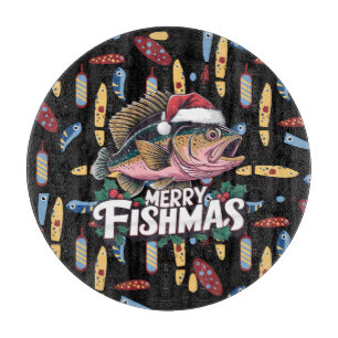 Tabla De Cortar Los amantes de la pesca Navidades con peces de San