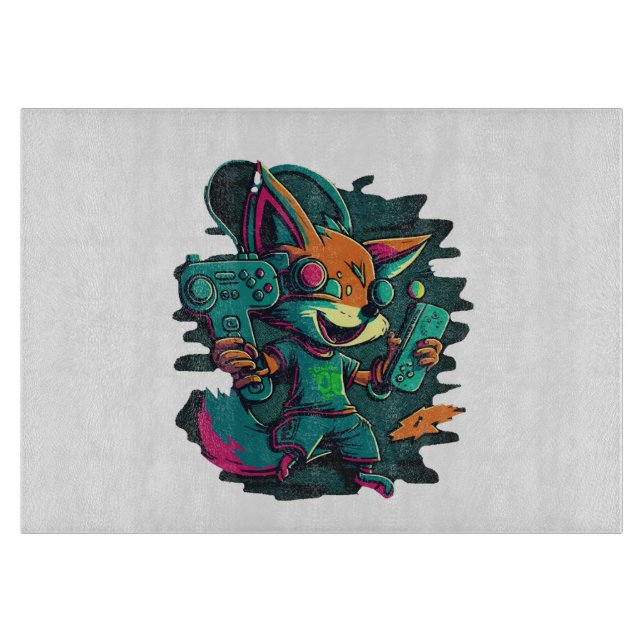 Tabla De Cortar Los lobos juegan juegos (Anverso)