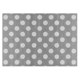 Tabla De Cortar Los puntos de polka blanco sobre gris