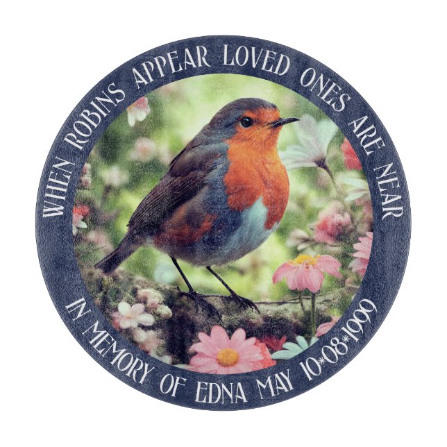 Tabla De Cortar Los Robins Aparecen Cuando Los Queridos Están Cerc (Anverso)