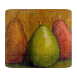 Tabla De Cortar "Los Tres Amigos" Trío de Peras Vibrantes