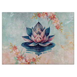 Tabla De Cortar Loto Sonrojado Calm – Arte Floral Suave