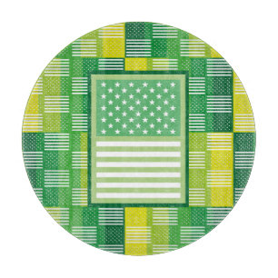 TABLA DE CORTAR LOVE. EEUU / USA FLAG GREEN COLORS BY MASANSER