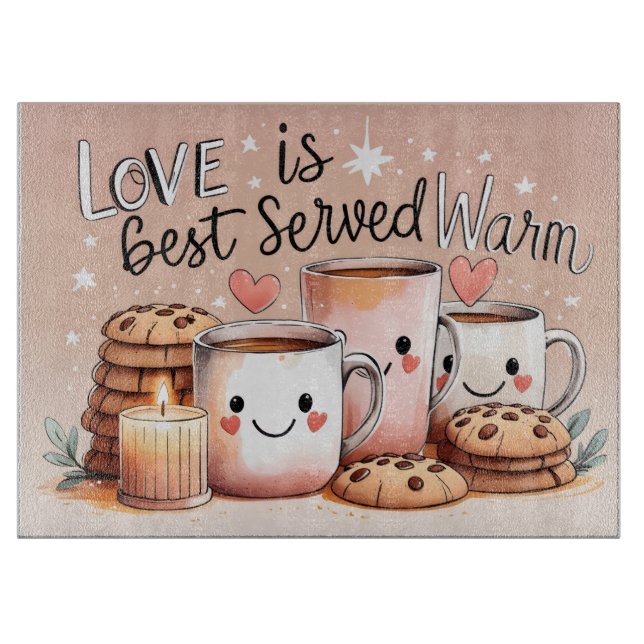 Tabla De Cortar Love is served Best WARM (Anverso)