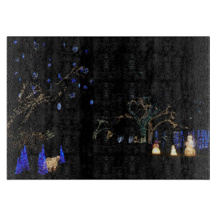 Tabla De Cortar Luces de Invierno Mágico Azules y Blancas de Vacac