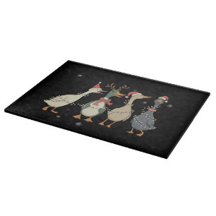 Tabla De Cortar Luces de Navidad Patos Animales Divertidos Amante