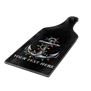 Tabla De Cortar Luces de Navidad Personalizadas Barco de Vela