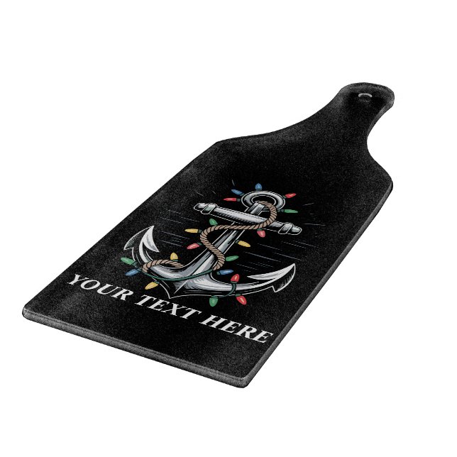 Tabla De Cortar Luces de Navidad Personalizadas Barco de Vela  (Borde)