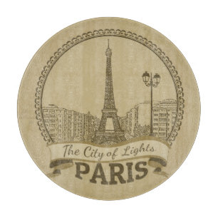 Tabla De Cortar Luces de París: Postales de paisajes vintage