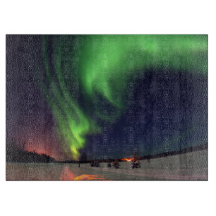 Tabla De Cortar Luces del Norte en el lago Bear