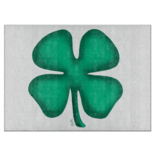 Tabla De Cortar Lucky 4 Leaf Irlandés Clover Tablero de corte de v