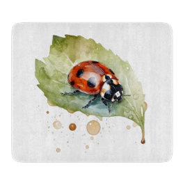 Tabla De Cortar Lucky Ladybug en Leaf
