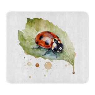 Tabla De Cortar Lucky Ladybug en Leaf