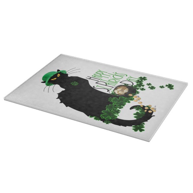 Tabla De Cortar Lucky Le Chat Noir St. Patrick's Day (Borde)
