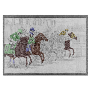Tabla De Cortar Lugar de Exhibición de Caballos de Carreras