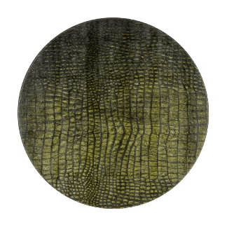 Tabla De Cortar Lujosa textura de piel de cocodrilo oscuro.