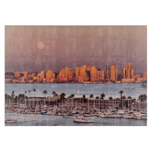 Tabla De Cortar Luna llena sobre San Diego