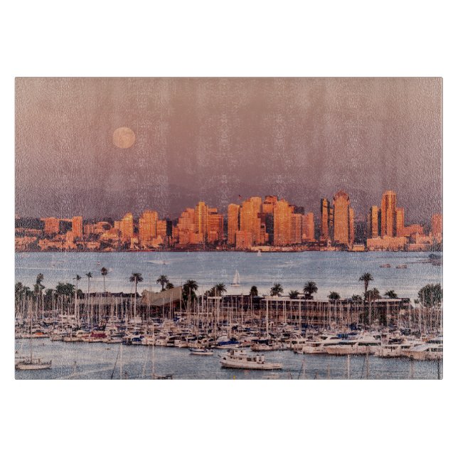 Tabla De Cortar Luna llena sobre San Diego (Anverso)