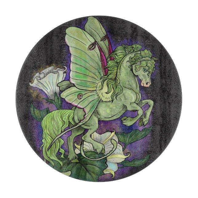 Tabla De Cortar Luna Moonduster Moth Fairy Horse (Anverso)
