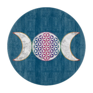 Tabla De Cortar Luna Triple Mágica - Flor De Espíritu De Vida 2