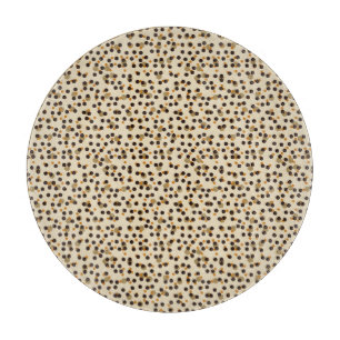 Tabla De Cortar lunares naranjas, de grano de café y beige