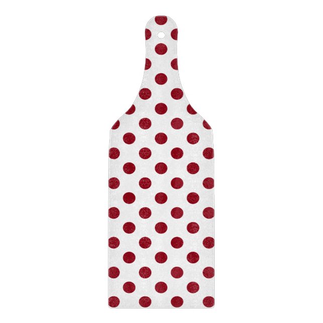 Tabla De Cortar Lunares Rojas Carmesí Círculos (Anverso)