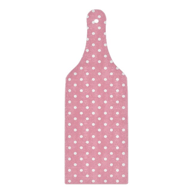 Tabla De Cortar Lunares sobre patrón rosa (Anverso)