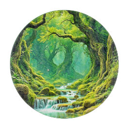 Tabla De Cortar Lush Jungle Waterfall Bliss